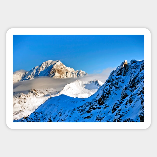 Mont Blanc Les Arcs French Alps France Sticker by AndyEvansPhotos